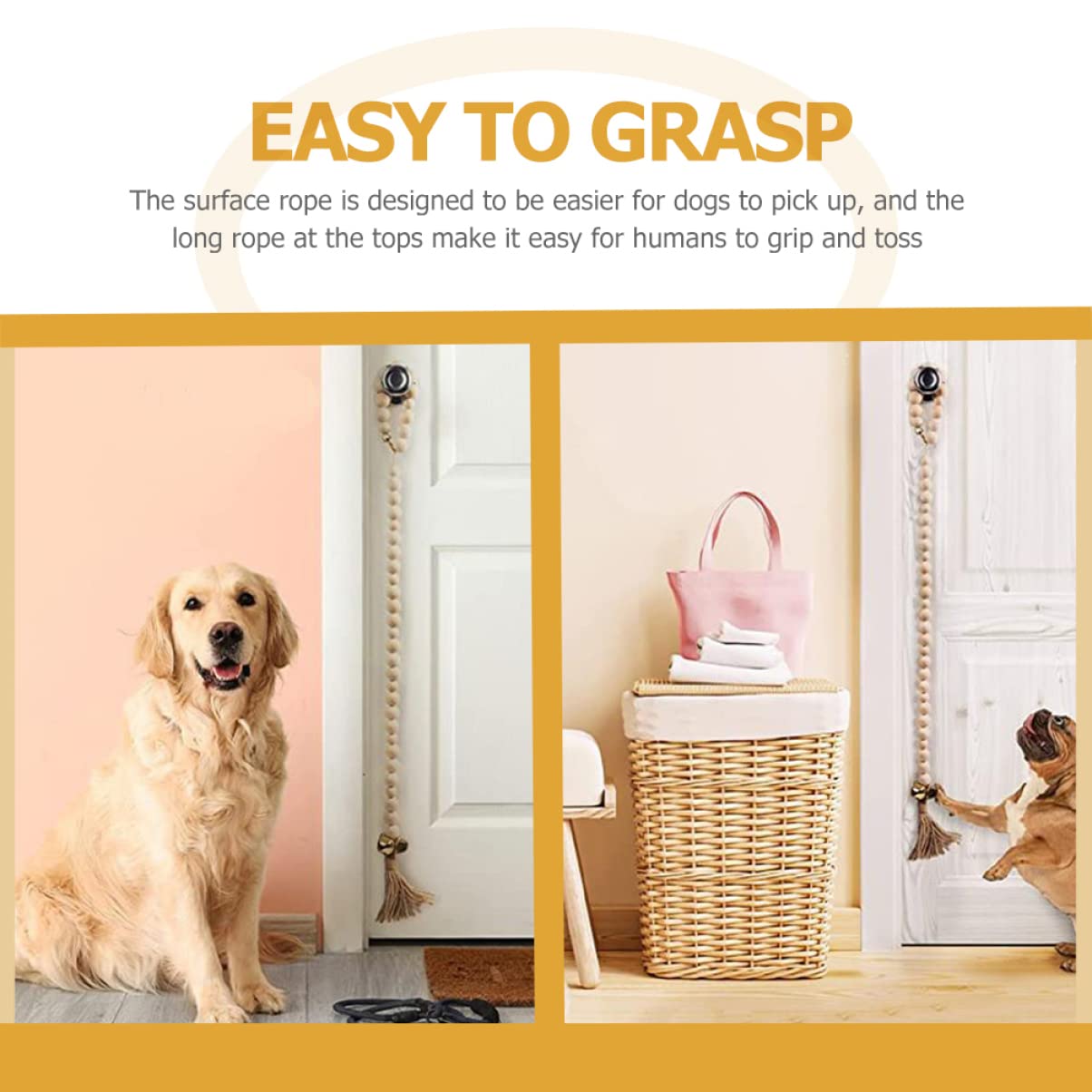 BESTonZON Dog Training Doorbell Chain for Easy Potty Communication Pet Doorbell for Housetraining Dogs Compact Design for All Dog Vibrant Decor for Home Use