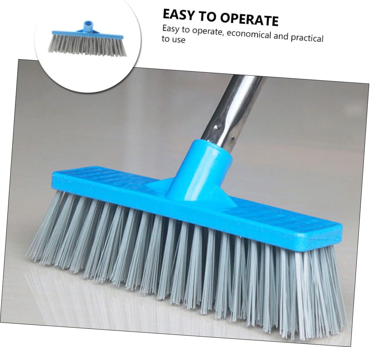 Blue Plastic Broom Head Replacement with Long Hard Bristles