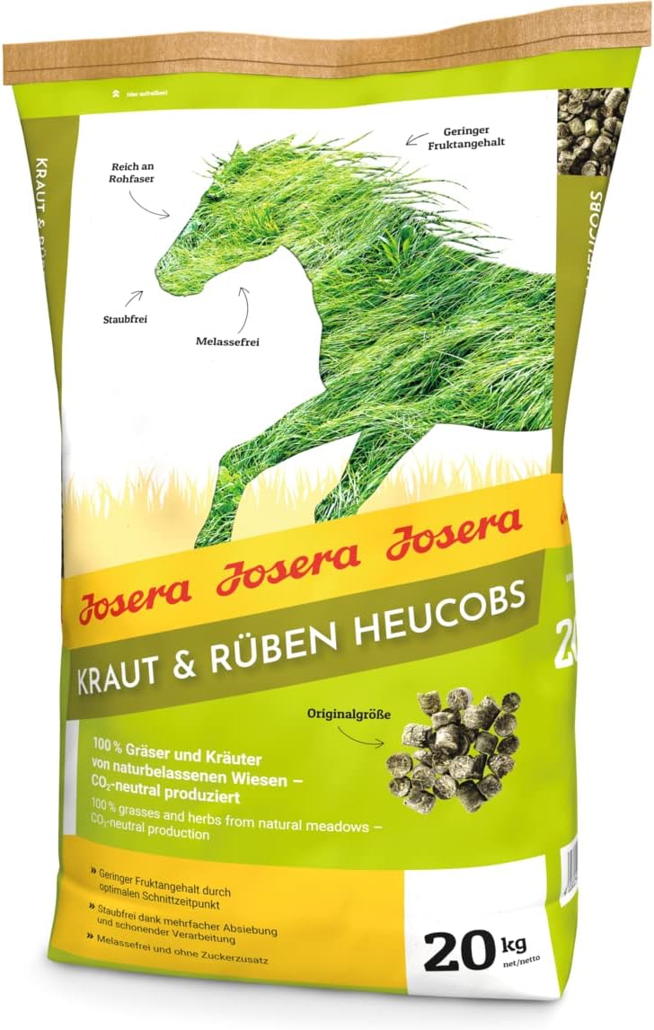 15kg Strukturmix JOSERA Kraut & Rüben Pferdefutter 15kg - Getreidefrei Mit Kräutern Für Sensible Pferde Heucobs Pferd