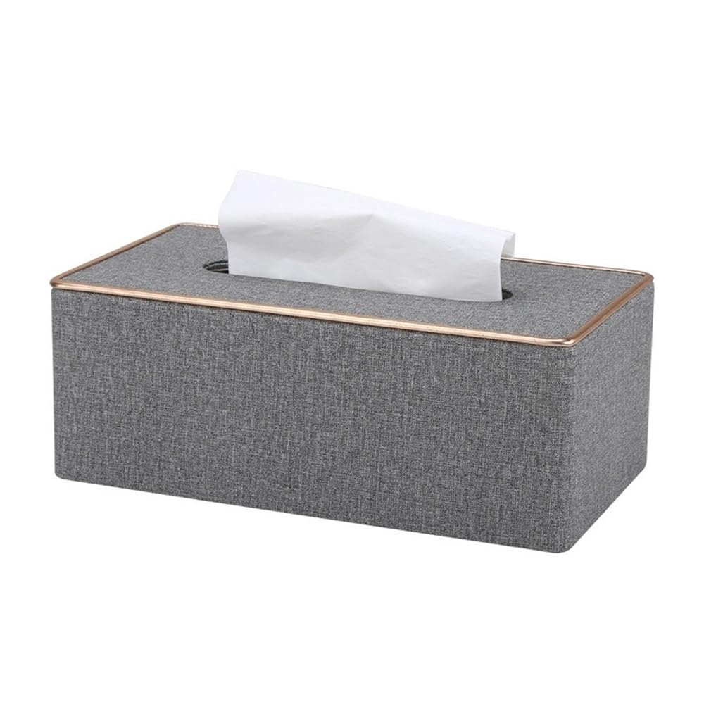 ROHCGHC Tissue boxes, Square Fabric Home Bedroom Living Room Desktop Organizer Black, White Tissue Holder(Black)