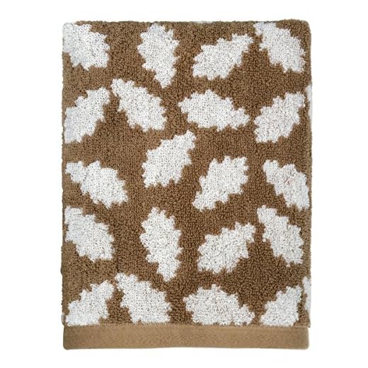 Peri Home Oak Leaf 100% Cotton Hand Towel, 15" x 26", Brown