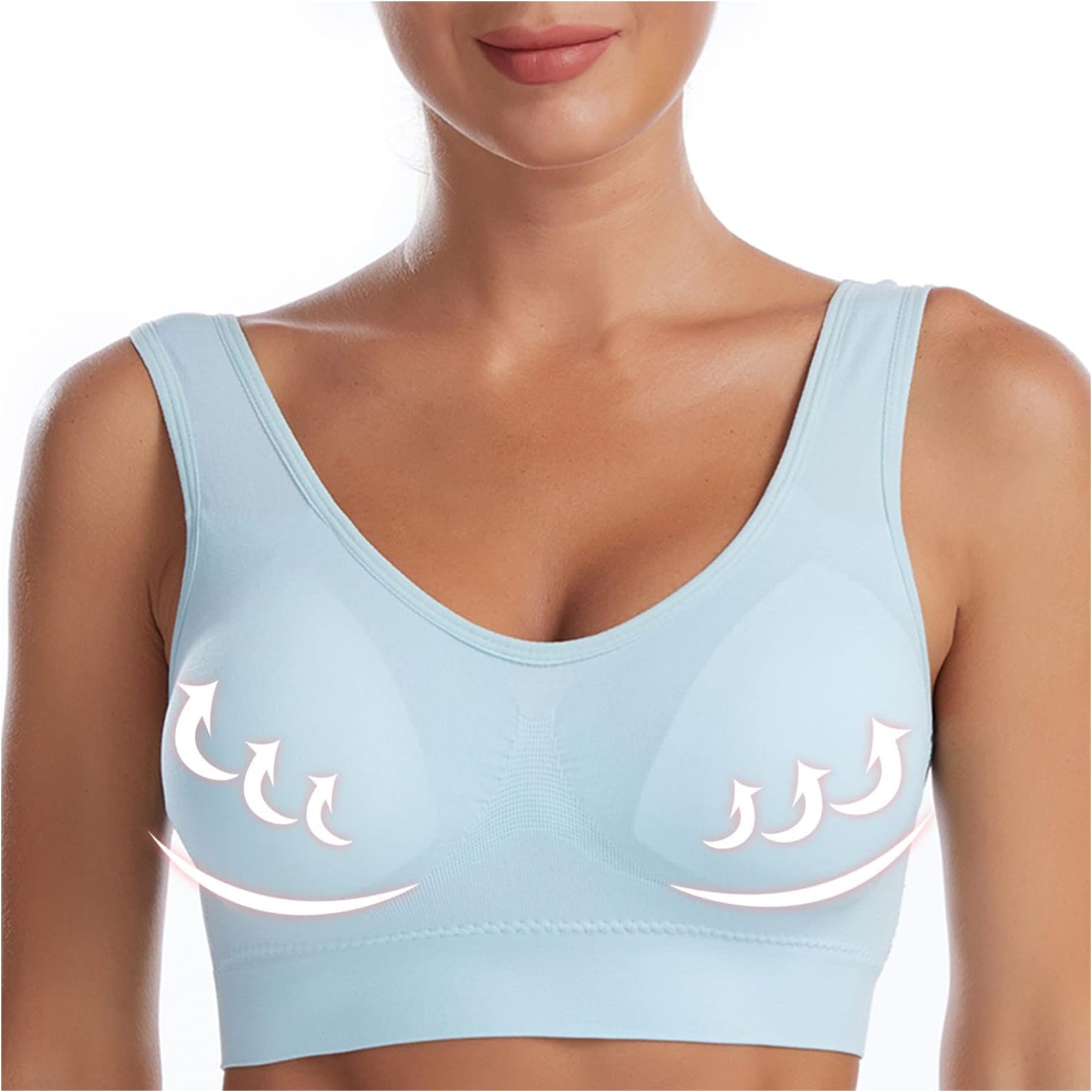 DASAYOSports Bras for Women Comfort Seamless Yoga Breathable Bralettes Wireless Full Coverage Workout Push up Everyday Bras