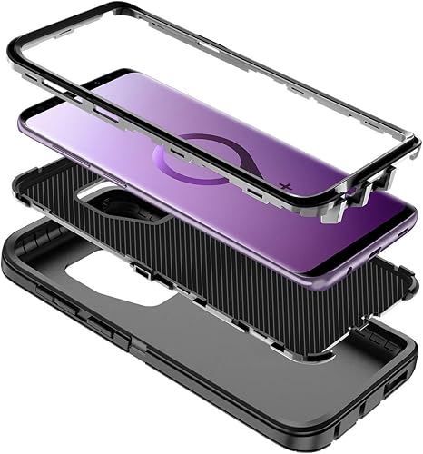 Miniatura 2 de I-HONVA Funda para Galaxy S9 Plus a prueba de golpes, a prueba de polvo y caídas, 3 capas de protección de cuerpo completo sin protector de