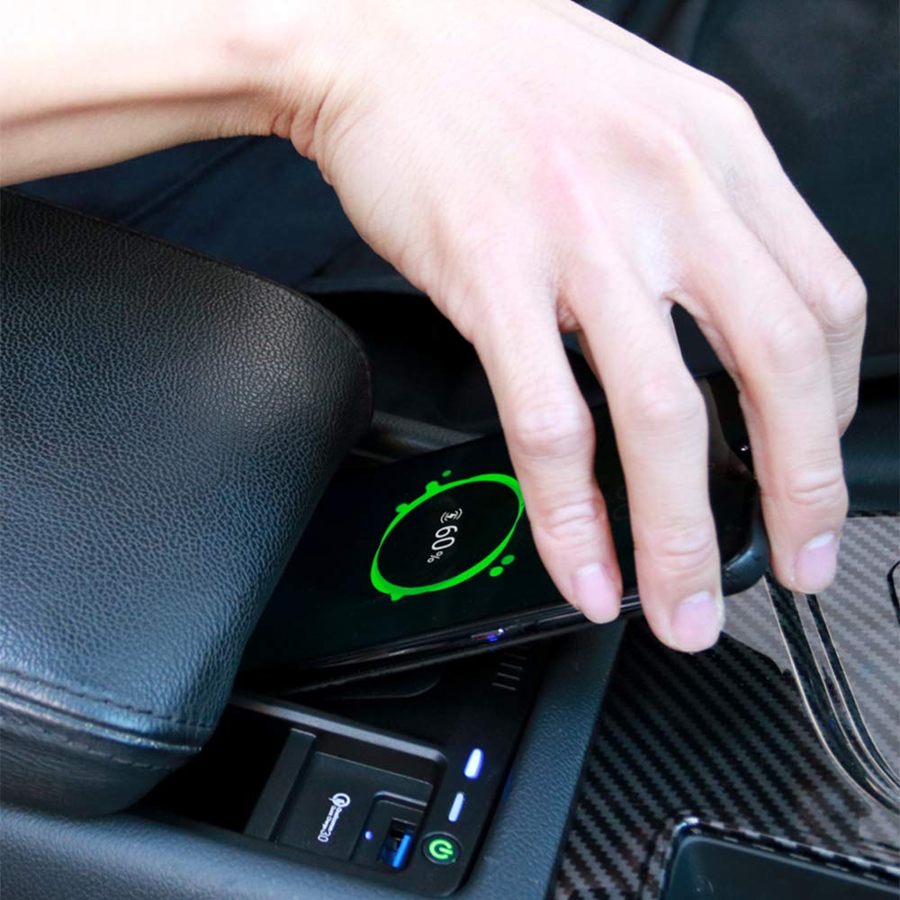 Caricatore Wireless Auto per Audi A4 A5 S4 S5 2017-2021 Pannello Degli Accessori Della Console Centrale 10W Rapida Ricarica Scatola di Immagazzinaggio Pallet Contenitore per iPhone Galaxy