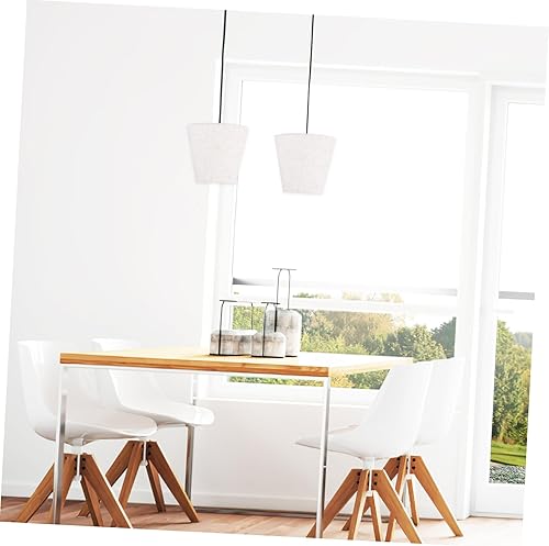 Miniatura 4 de STOBOK 2 piezas de tela gris pantallas de lámpara de repuesto pantallas decorativas para el hogar dic