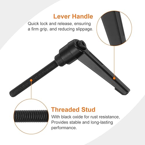 Miniatura 50 de uxcell 3 perillas ajustables M8 x 3.150 in, mango de rosca macho, botón de trinquete de liberación rápida, perno giratorio para maquinaria de torno