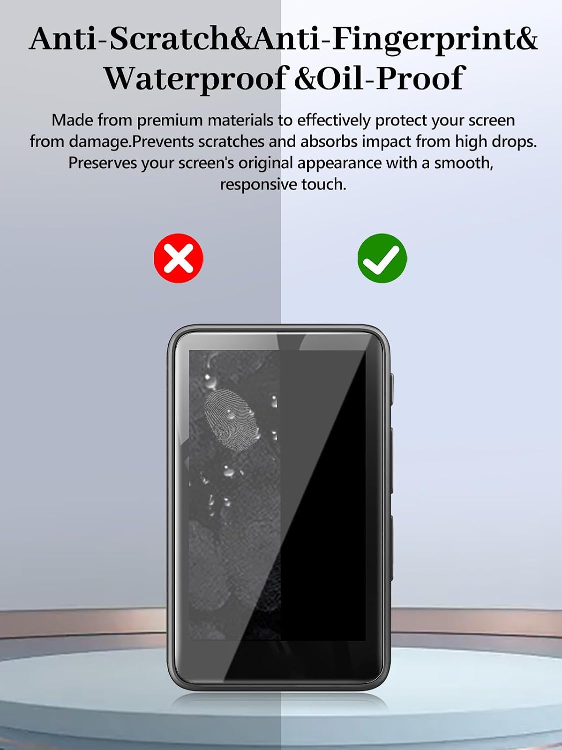3-Pack Screen Protector for HiBy R1 HiFi MP3 Player, 6H Hardness Tempered Glass, Anti-Fingerprint,Anti-Scratch, Easily Installation, HD Clear