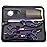 Purple Dragon 5.5 inch Hair Cutting Scissors Set with Razor, Leather Scissors Case, Barber Hair Cutting Shears Hair Thinning/Texturizing Shears for Professional Hairdresser or Home Use (Purple)