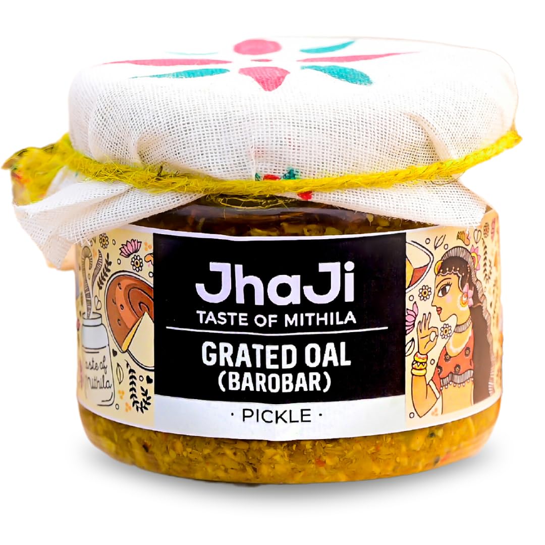 See full amazon price history chart for JhaJi - Taste of Mithila Mix Pickle|Bihari Style Homemade Oal Barobar Chilli Mix Achar|Tangy, Spicy, & Gingery Aftertaste|Grated Jimikand Pieces|Sun-Dried,No Artificial Preservatives & Colors,250g JhaJi - Taste of Mithila Mix Pickle|Bihari Style Homemade Oal Barobar Chilli Mix Achar|Tangy, Spicy, & Gingery Aftertaste|Grated Jimikand Pieces|Sun-Dried,No Artificial Preservatives & Colors,250g (B0BC57ZRBC) Amazon Price History, Amazon Price Tracker