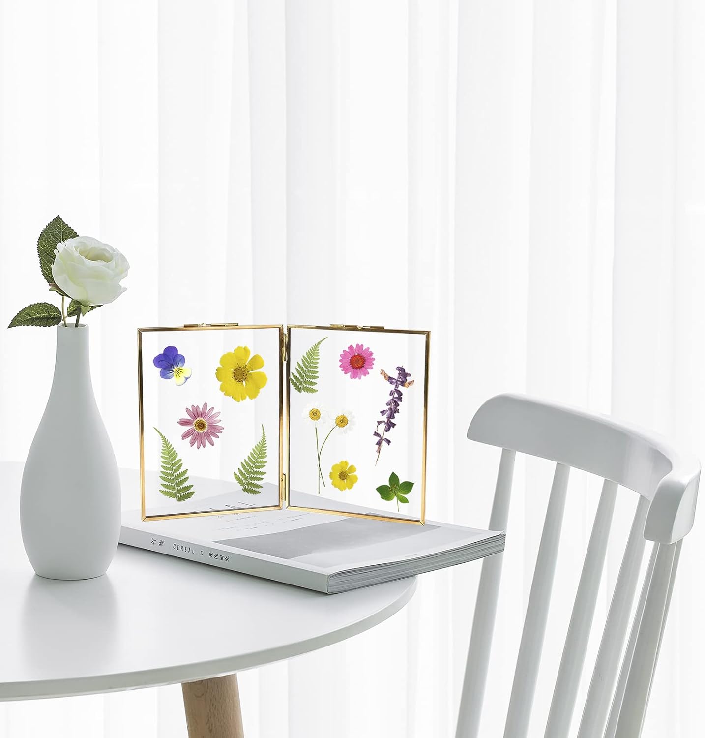 Buy LONGWIN 8x10 Gold Brass Hinged Picture Frames Double Folding Photo