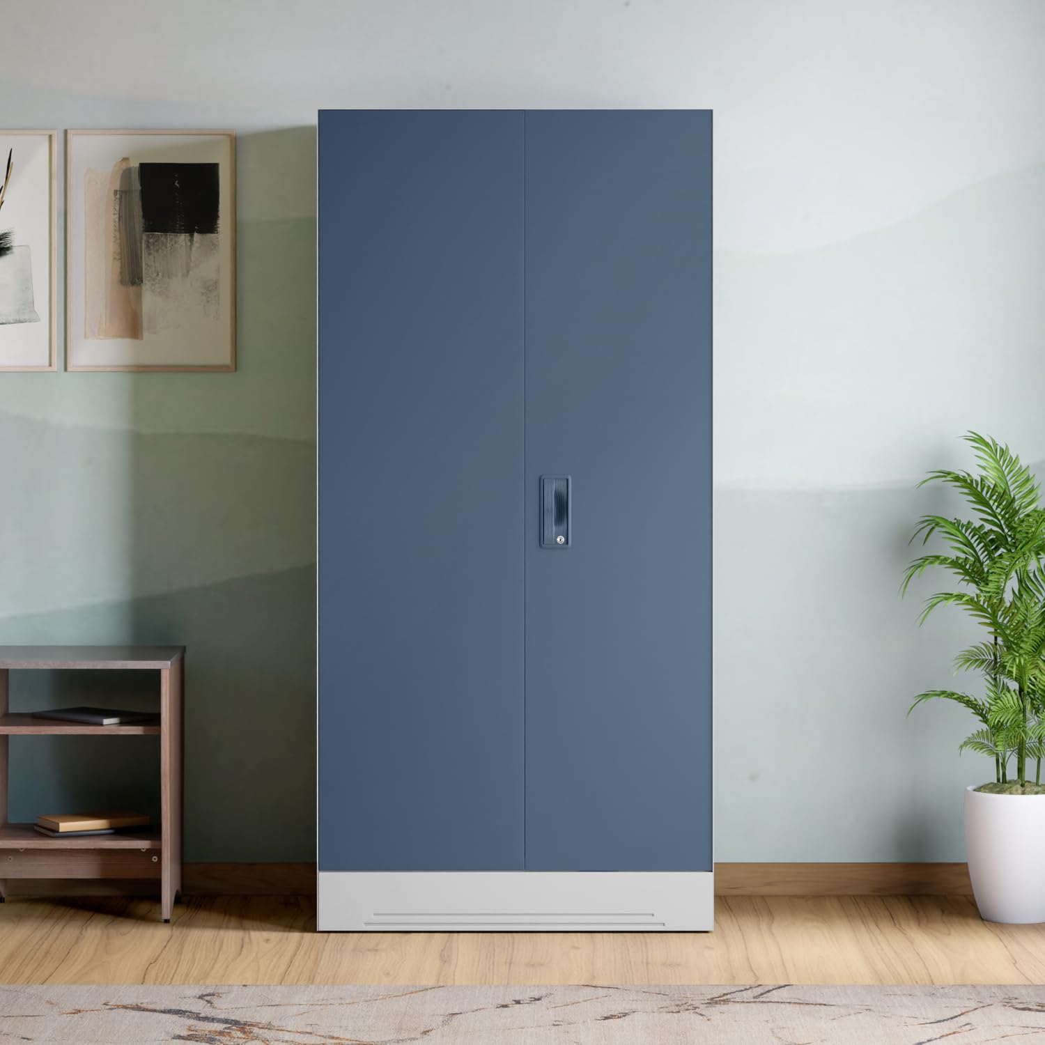 Interio by Godrej Slimline 2-Door Steel Almirah (Blue Fusion), 1-Year Warranty, 2 Shelves-image-33