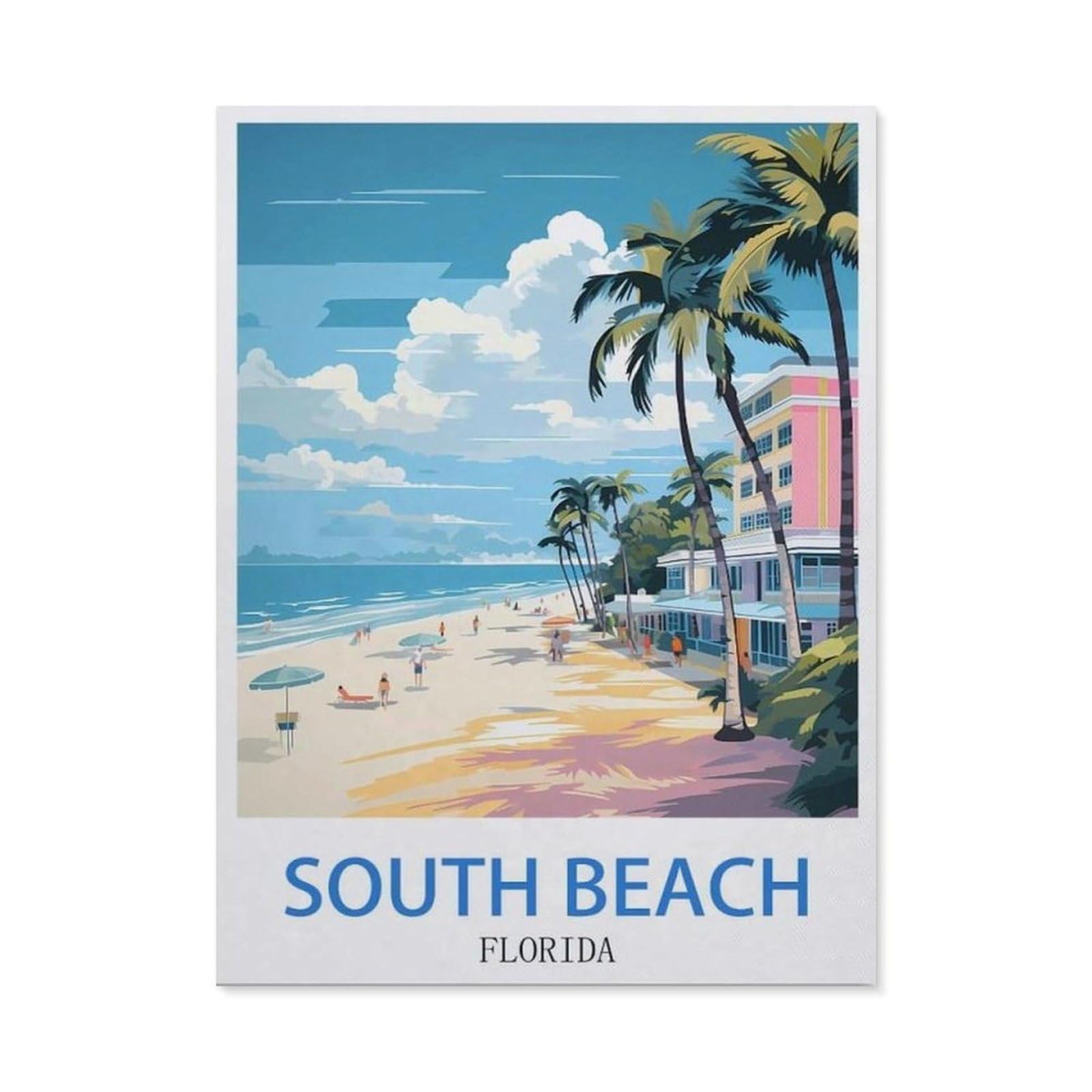 BEAYODKP 5D Diamond Painting，South Beach Florida（40x50cm）
