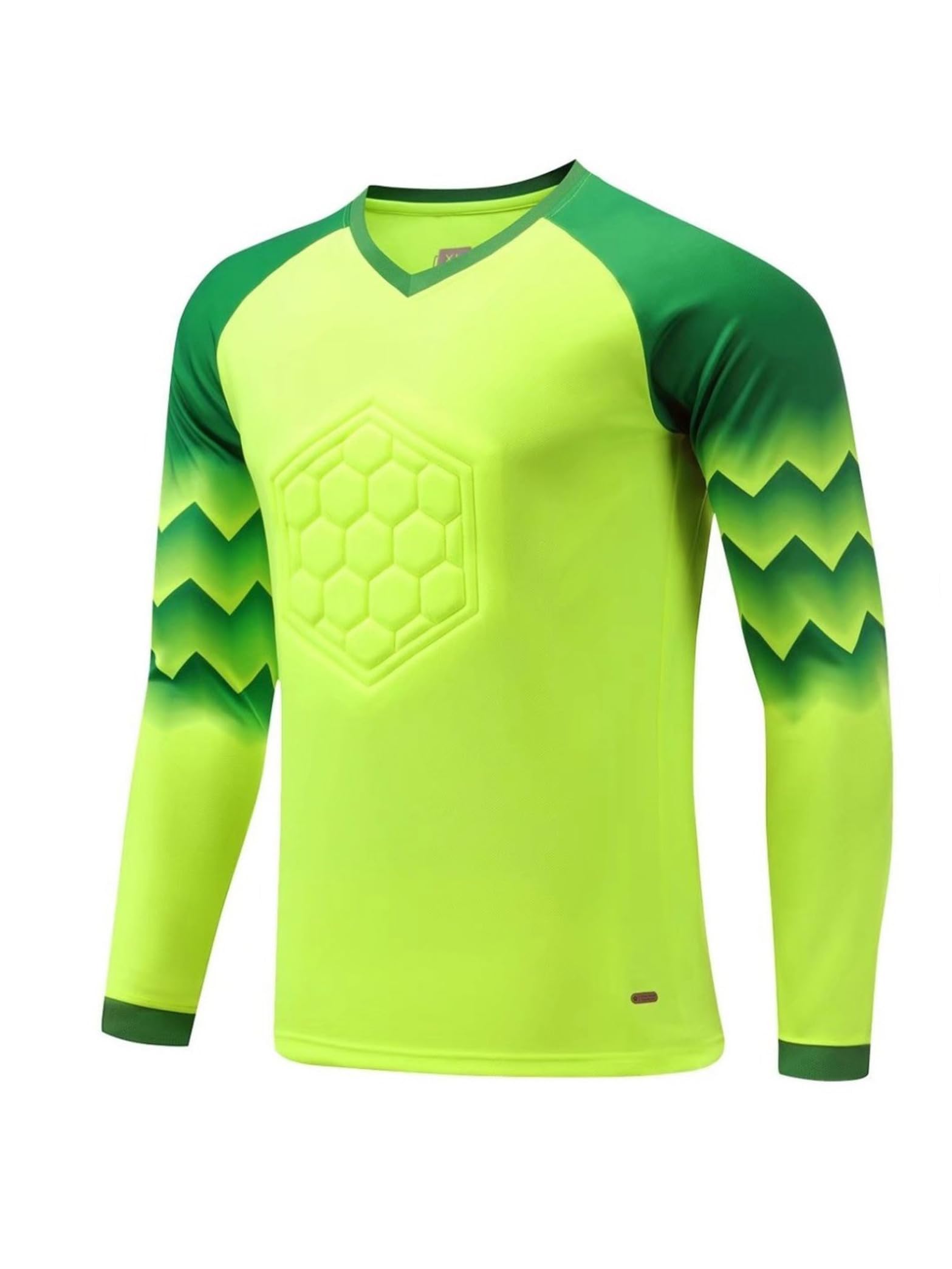 Camiseta de portero de fútbol para hombre, acolchada de manga larga, deportiva