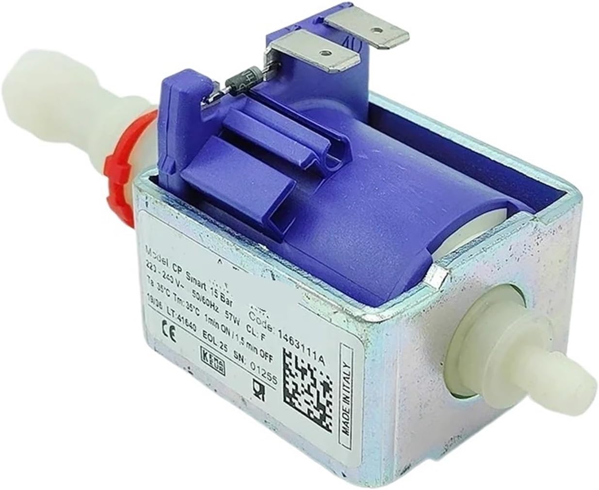 AC 220V 240V 57W Mini Solenoid Pump Plunger Solenoid Pump Water Pump High Pressure Flow 50 Cc/min Coffee Machine