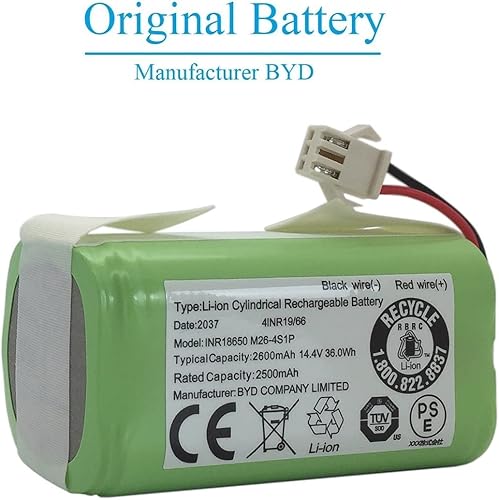 Miniatura 2 de AnhoTech - Batería de repuesto compatible con Ecovacs Deebot N79S, 500, N79, DN622 y Eufy RoboVac 11, 11S, 12, 15C, 25C, 30, 30C, 35C, 2600mAh, 14.4v