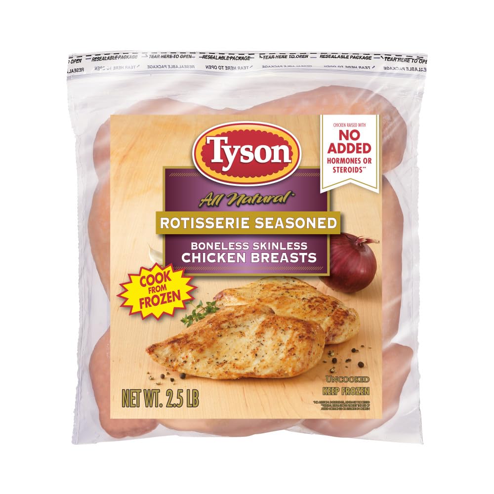 Tyson Rotisserie Seasoned Chicken Breasts, 2.5 Lb (Frozen)