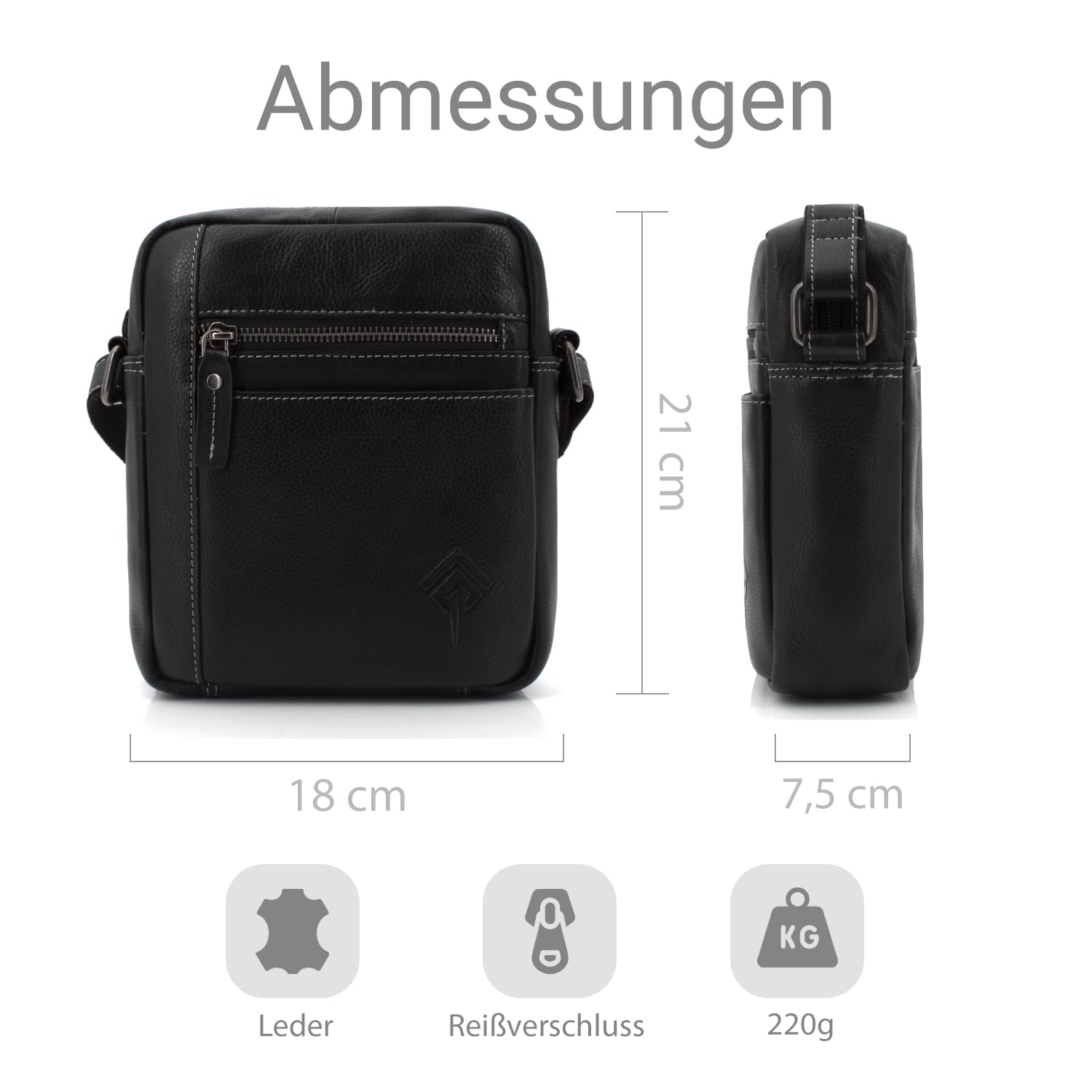 ekavale Echtleder-Umhängetasche für Herren - Vintage Schultertasche für Männer, ideal für Arbeit, Reisen oder als Geschenk - Messenger Bag für Business und Freizeit in kompakter Größe