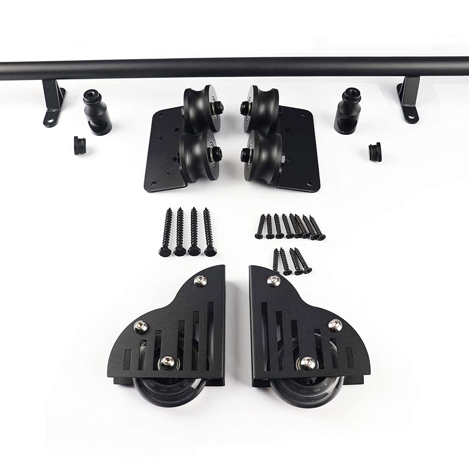 Kit de quincaillerie pour échelle coulissante MiroDo avec rail au sol et roues