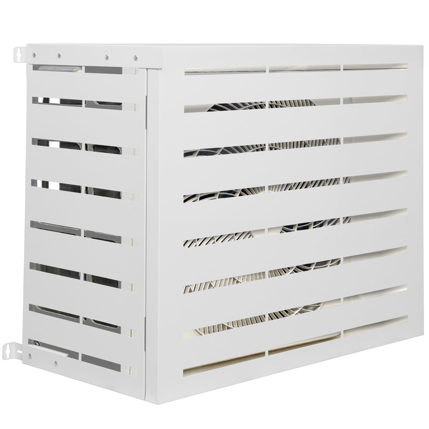 IDMarket - Copertura metallica bianca per condizionatore d'aria per unità esterna 95 x 48 x 80 cm