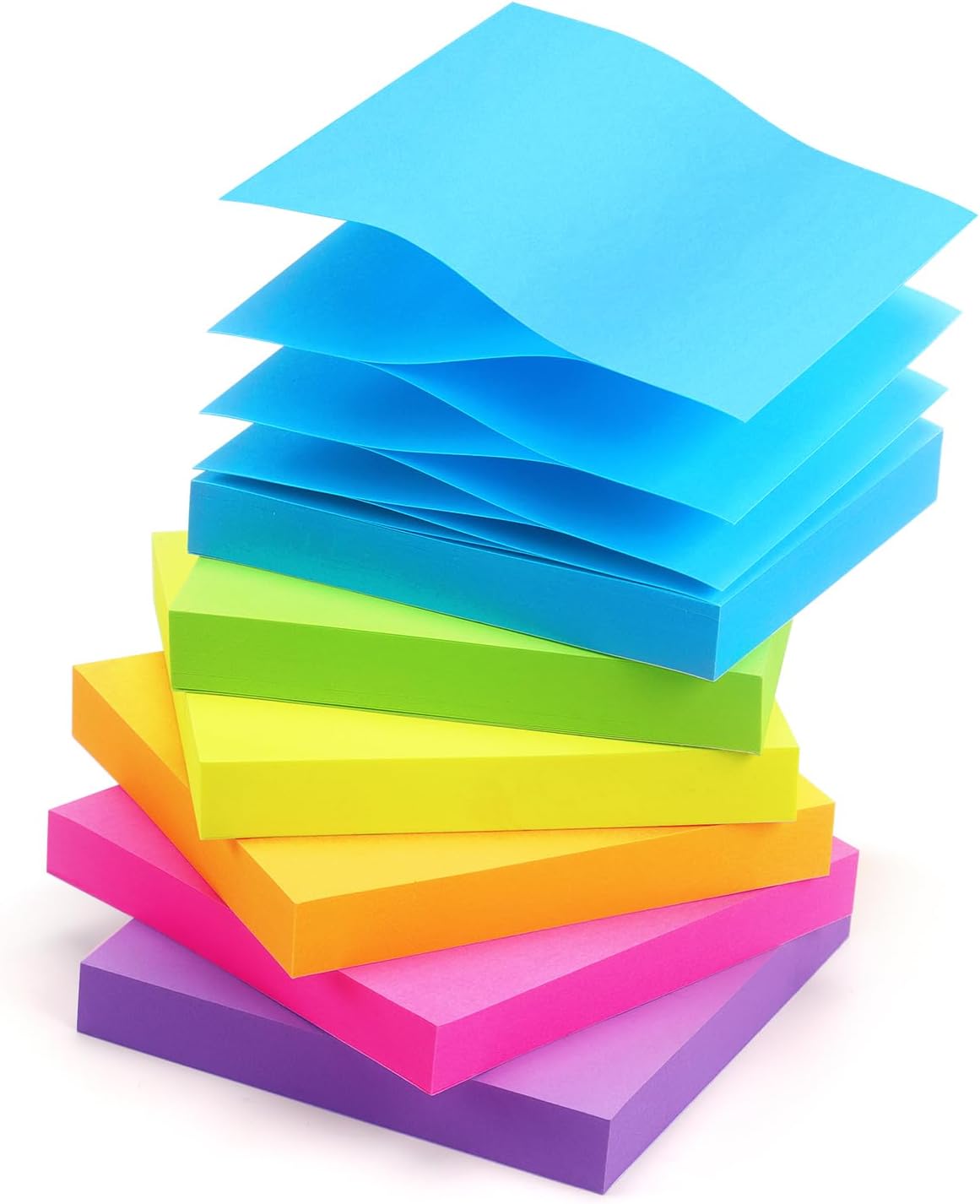 – Pop Up Sticky Notes 3x3 Refills Self-Stick Notes 6 Pads, 6 Bright Colors, 100 Sheets/Pad