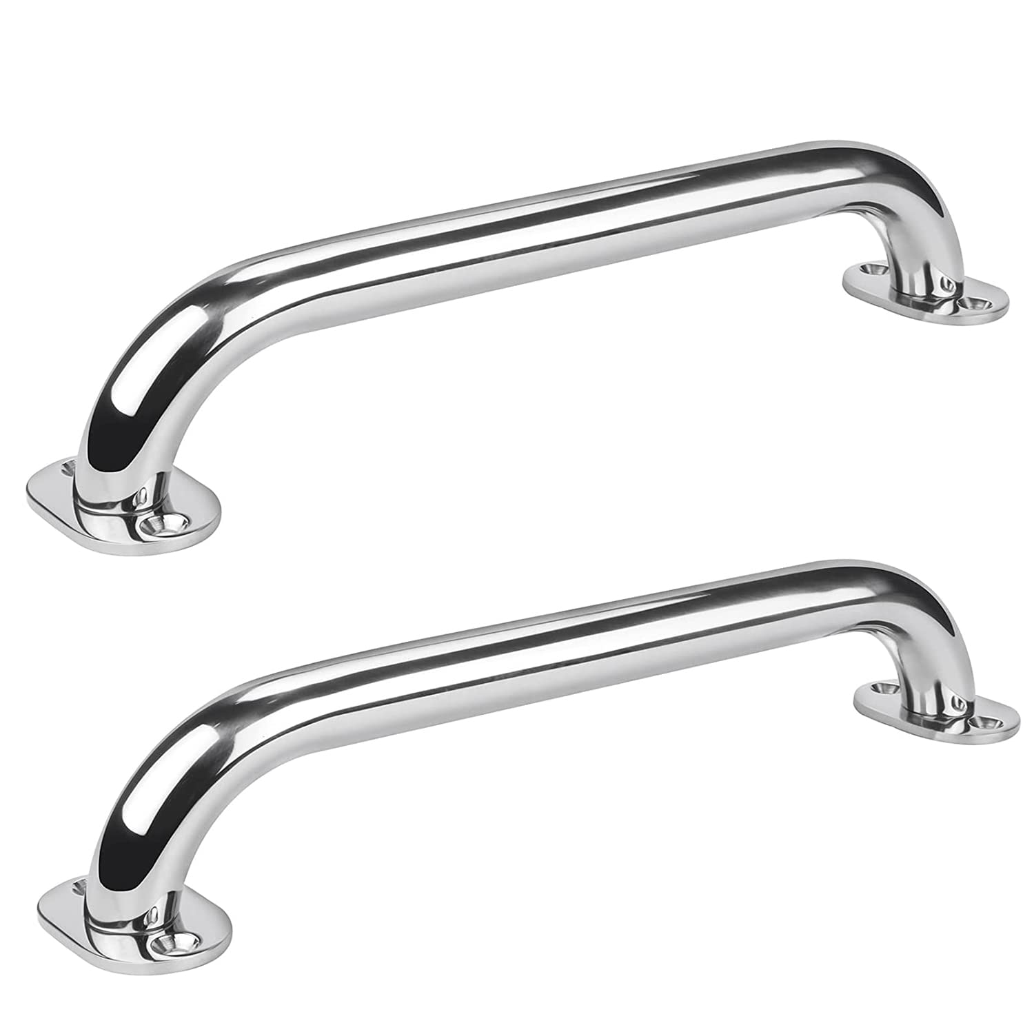 2 Pcs Boat Handrail,Stainless Steel Grab Handles Heavy Duty Marine Rail Grab, Deck Hardware Handrails for Boat Marine Yacht RV, 9" 12" Round Tube Handle (12''/ 305mm)