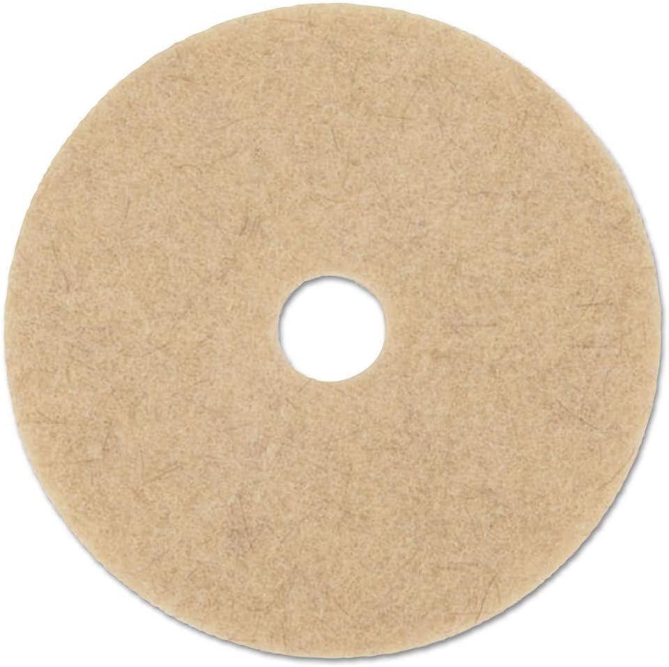 Boardwalk BWK4019NHE 19 in. Diameter Natural Hog Hair Burnishing Floor Pads - Beige (5/Carton)