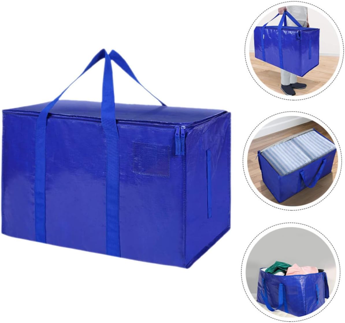 Large Waterproof Oxford Fabric Storage Bag for Moving 600D Heavy-Duty Quilt Container Reinforced Handles for Bedding and Clothes Organization image 3