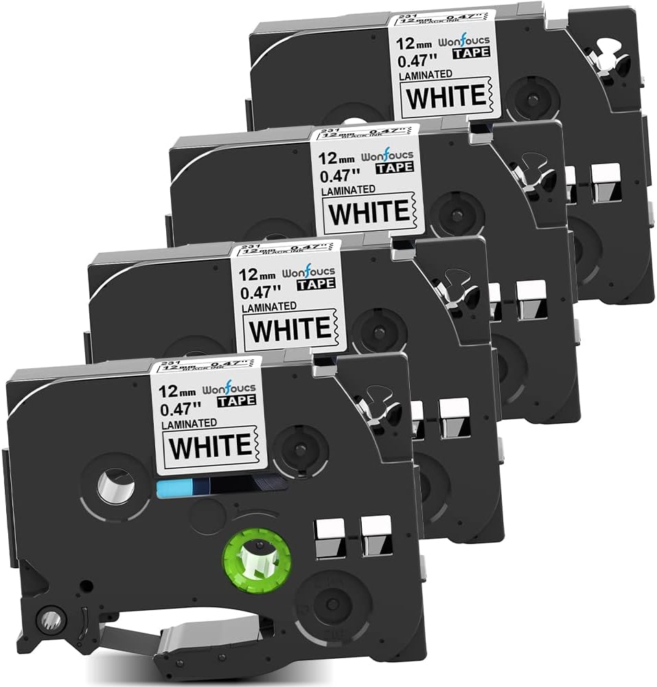 4Pack P Touch Label Maker Tape TZe231 Replacement for Brother TZe
