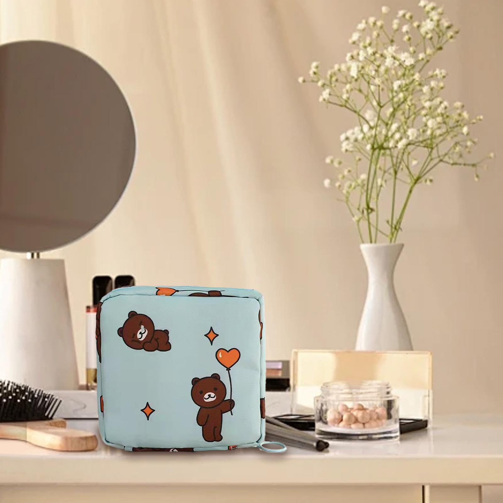 Sanitary Pad Pouch - Sanitary Napkin Storage Bag | Zipper Bag Nursing Pads Containers | Sanitary Pads Pouch Organizer | Nursing Pads Organization Bag with Zipper for School Hotels Trip