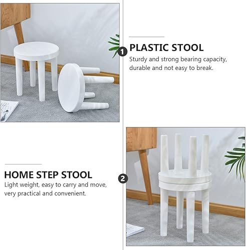 Miniatura 5 de Taburete para niños, pequeño, de plástico, blanco, para oficina, silla, taburete suave, para cocina, hogar, entrenamiento para niños,