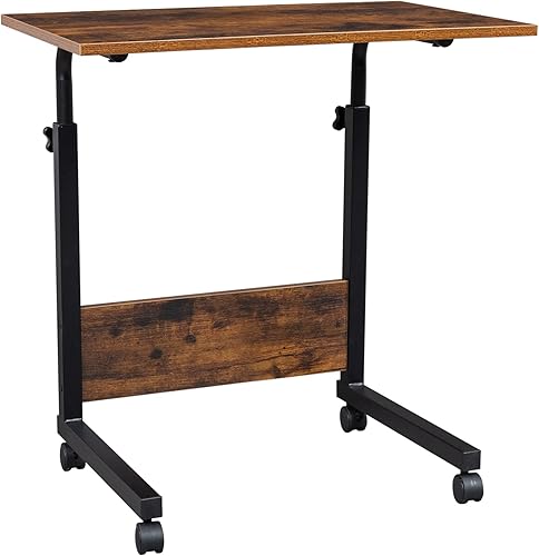 Mesa auxiliar de sofá con ruedas de altura ajustable de 27.16 a 37.79 pulgadas, mesa de café rodante, mesa de sofá deslizable debajo, soporte