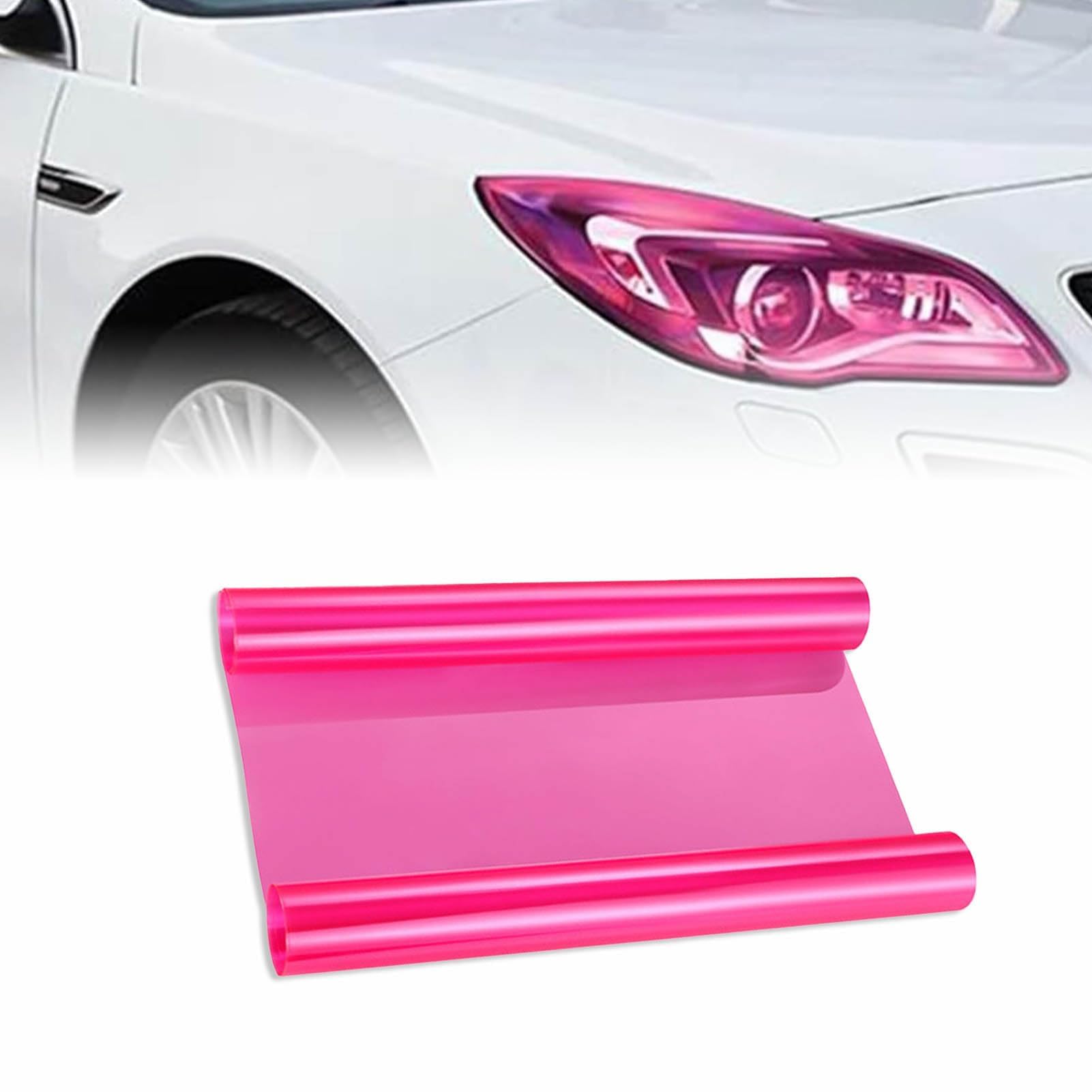 120 * 30cm Scheinwerfer Folie Tönungsfolie Auto,Selbstklebende Scheinwerfer Taillights Tönung Vinyl Film,Tönungsfolie für Auto Nebellichter Rücklichter - Rosa