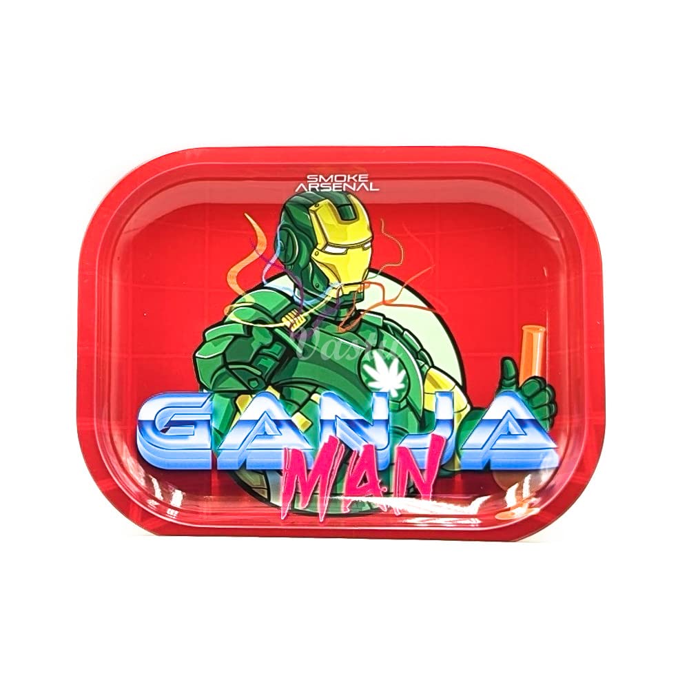 Rolling Tray - Small Metal Smoking Rolling Tray - Various Cartoon Designs (G Man)