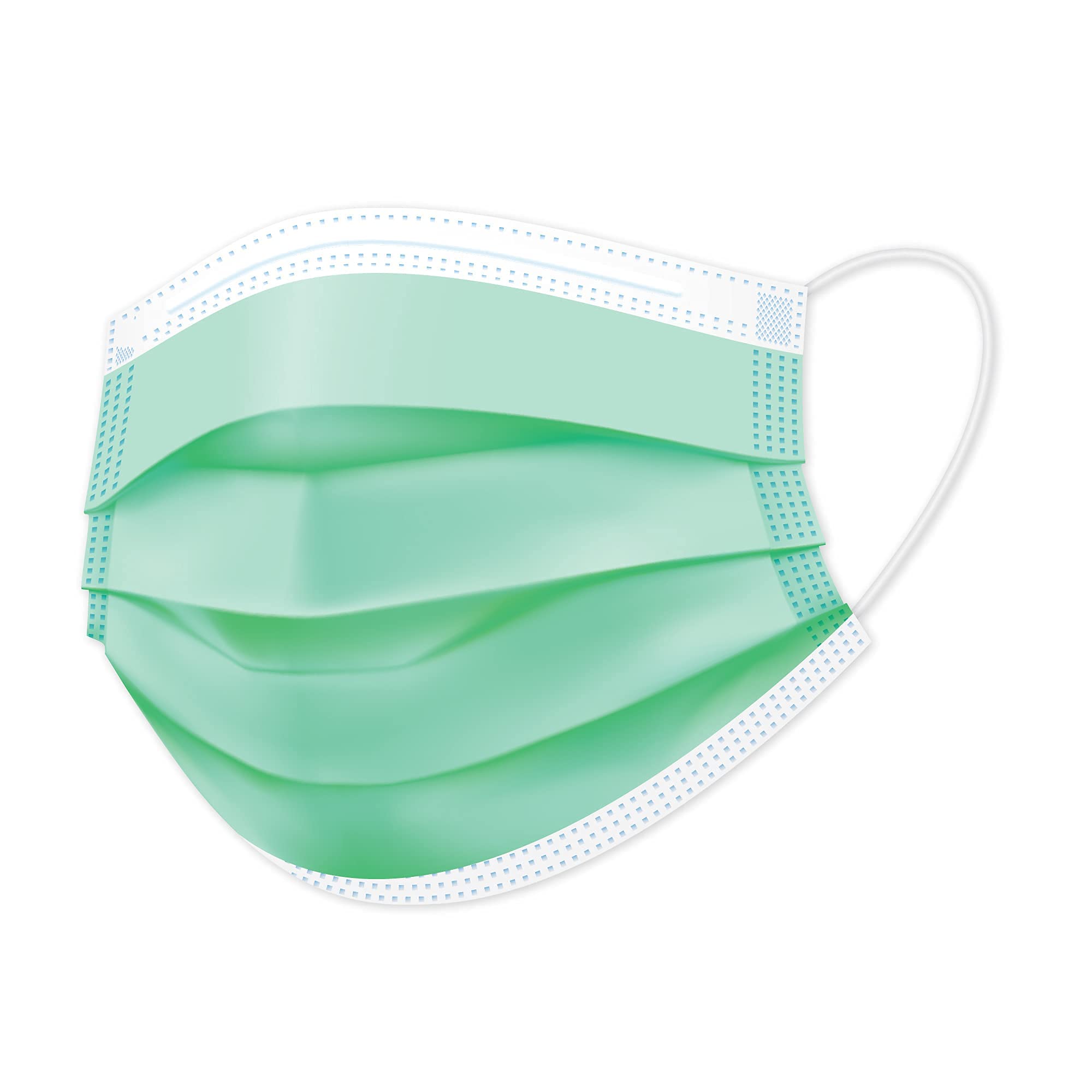 Sponsored Ad - WELLSTAR 3 Ply Surgical Face Mask with Genuine Meltblown and Adjustable Nose Clip �Pack of 100 - Green Colour