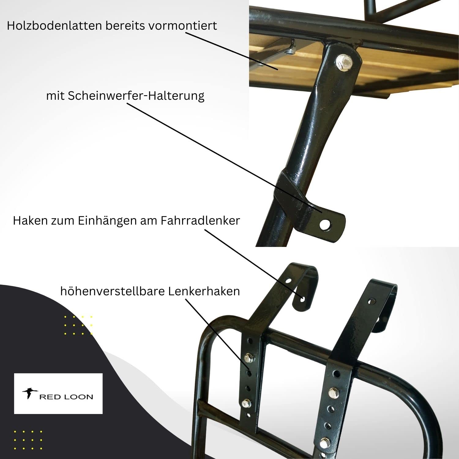 Portapacchi Anteriore Per Bicicletta + Cestino XL In Rattan - Per Bici Da Città E Trekking, Carico Fino A 18 Kg