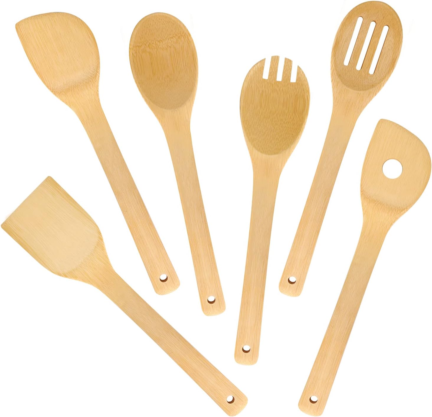 LorisArm 12″ Wooden Spoons Spatulas for Cooking 6Piece