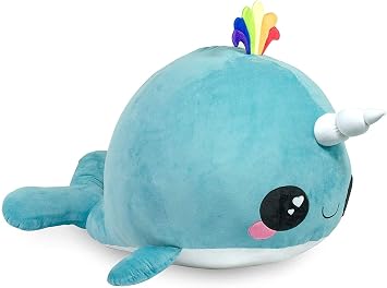 Glitter Galaxy Seven20 Blue Narwhal 48 Inch Stuffed Animal Plush