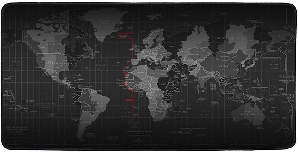 Idvor 90*40cm XL World Map Gaming Mouse Pad Large Size Extended Computer Game Mouse Mat Soft Keyboard Mat Non-slip Rubber Bottom Special-Textured Surface Water-Resistant 31.5"*11.8"*0.12"