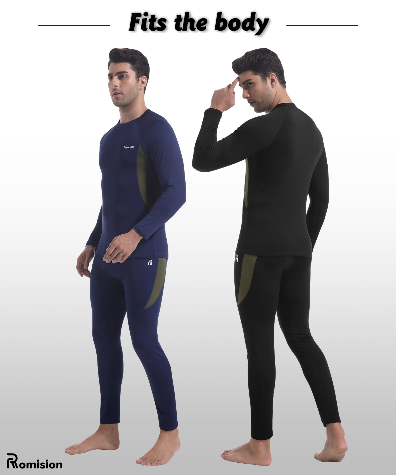 romision Ropa Interior térmica para Hombre, Ropa Interior Funcional, Forro Polar Interior, Ropa Interior de esquí, Conjunto de Ropa Interior térmica Suave