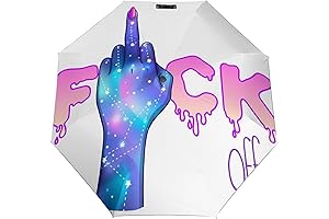 3 Folds Auto Open Close Umbrella Middle Finger Rain Sun Folding Umbrella...