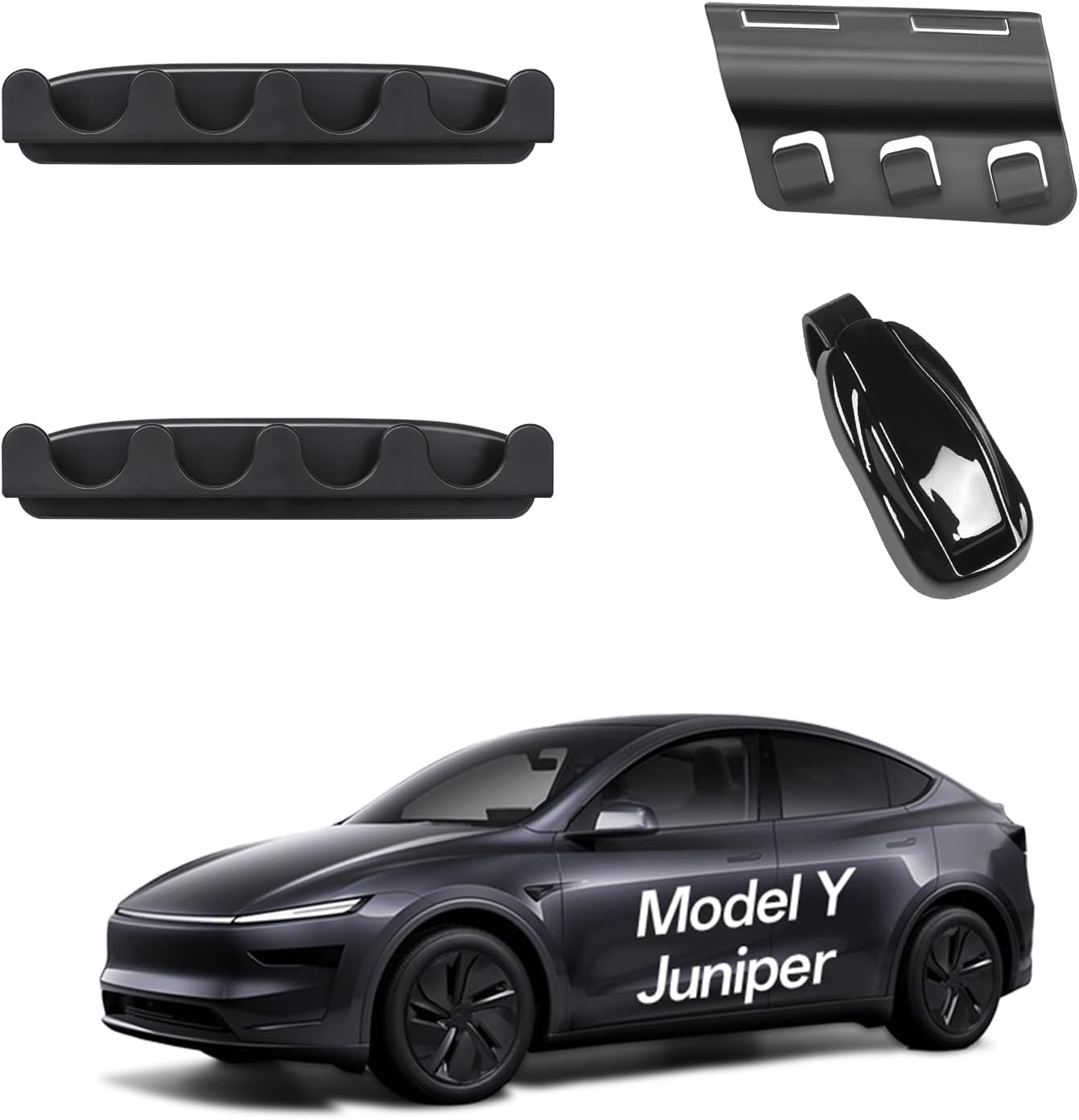 4 Pcs Hooks for Tesla Model Y Juniper 2025 2026 | Seat Back Hook Rear Trunk Organizer Glove Box Clip for Purses Bags Handbag Grocery Bag Car luggage Storage Hanger Accessories