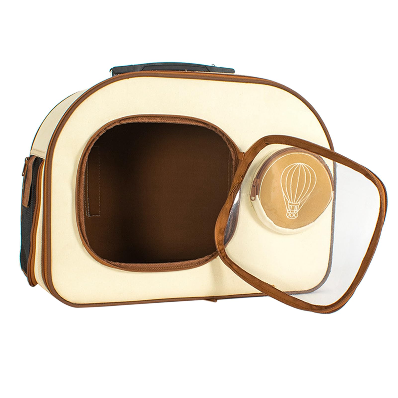 Generic Zaino per Sacchetto per Gatti, Manico in Gomma Backpack Gatto Finestra Trasparente Beige di Grande capacità per il Campeggio (Zaino beige)