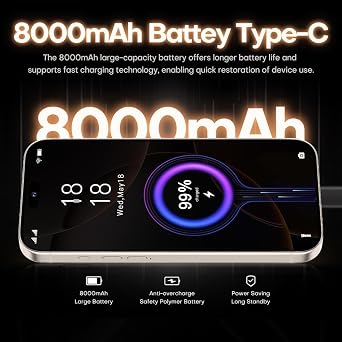 A15maxPM High Performance 5G Phone, 8 Gen 3, 68MP+108MP Ultra Clear Camera, 8000mAh Huge Battery, 7.3-inch Large Screen, 12GB+256GB, Android 15