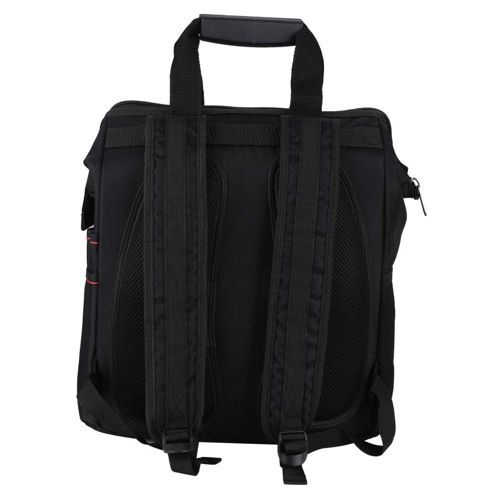 Tbest 1680D Torba na Narzędzia Ox Cloth Duty z Paskiem Odblaskowym Multi Pocket dla Elektryków Pracowników Budowlanych (BLACK)