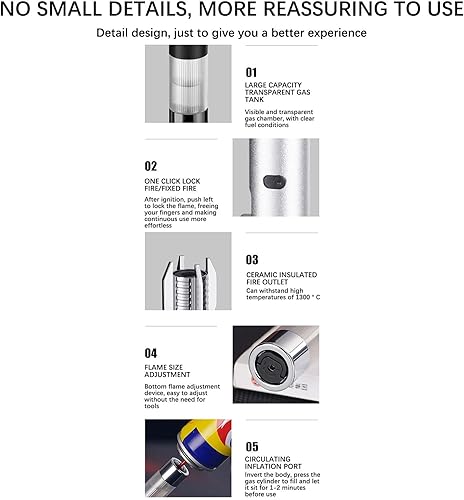 Miniatura 8 de Metal como ighter - Resistente al viento de alta temperatura de la hoguera, cocina del hogar de alta temperatura elding resistente al viento ighter,