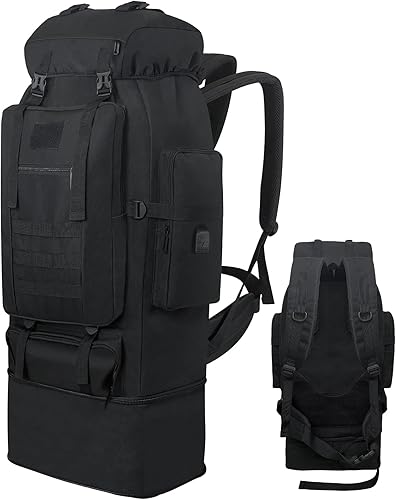 Mochila táctica militar de 80L, 100 litros, acampada, senderismo, mochila táctica militar, resistente al agua, mochila de viaje grande al aire libre