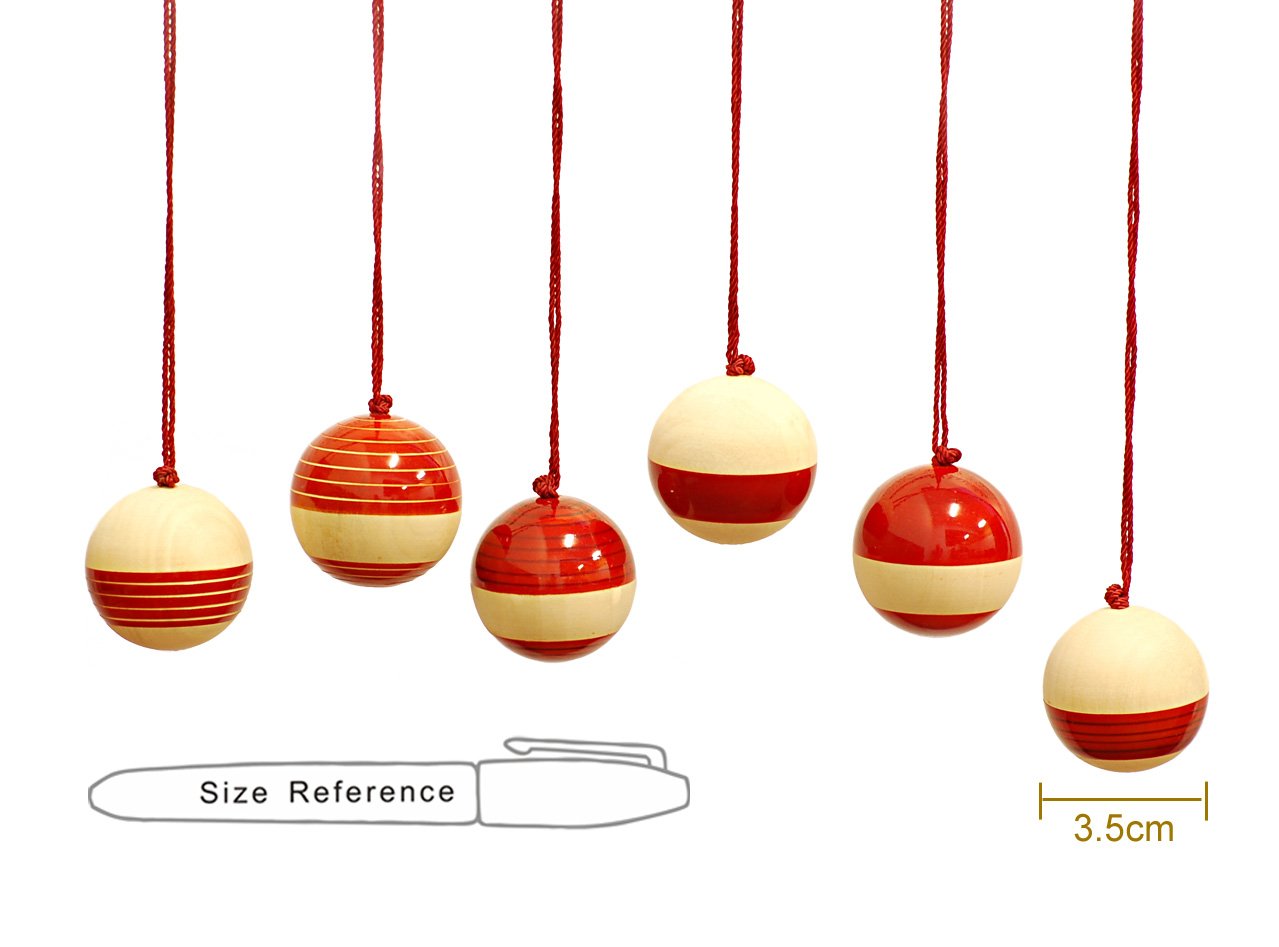 Maya Organic Handcrafted Wooden Christmas Décor (Red) - Image 3 thumbnail