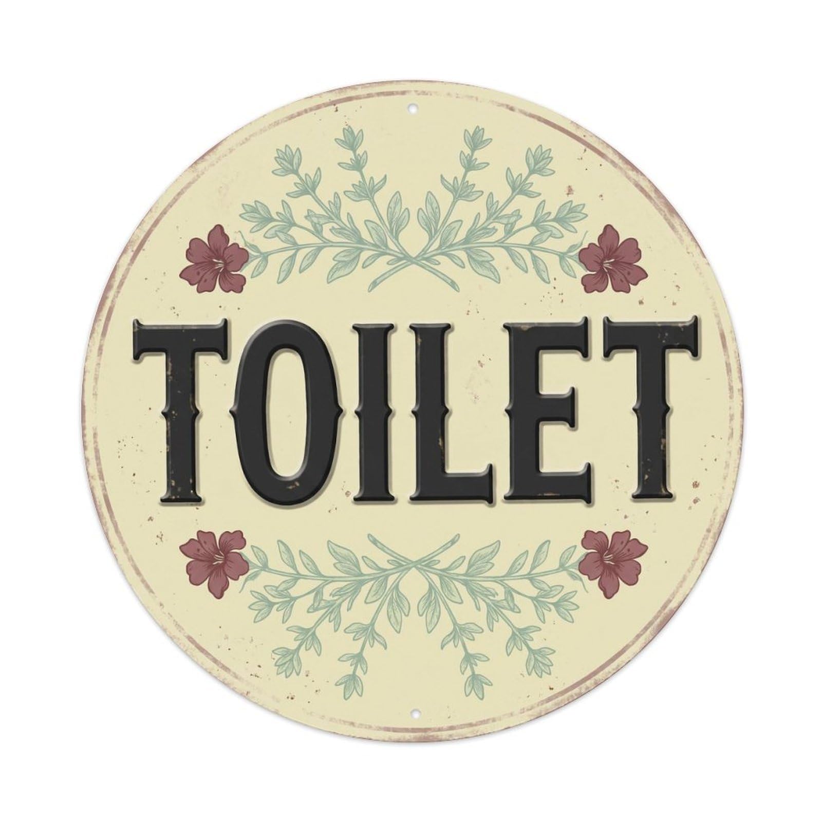 Okahys 8X8inch(20X20cm) Toilet(Wc) Signage Thyme Vintage Metal Tin Sign