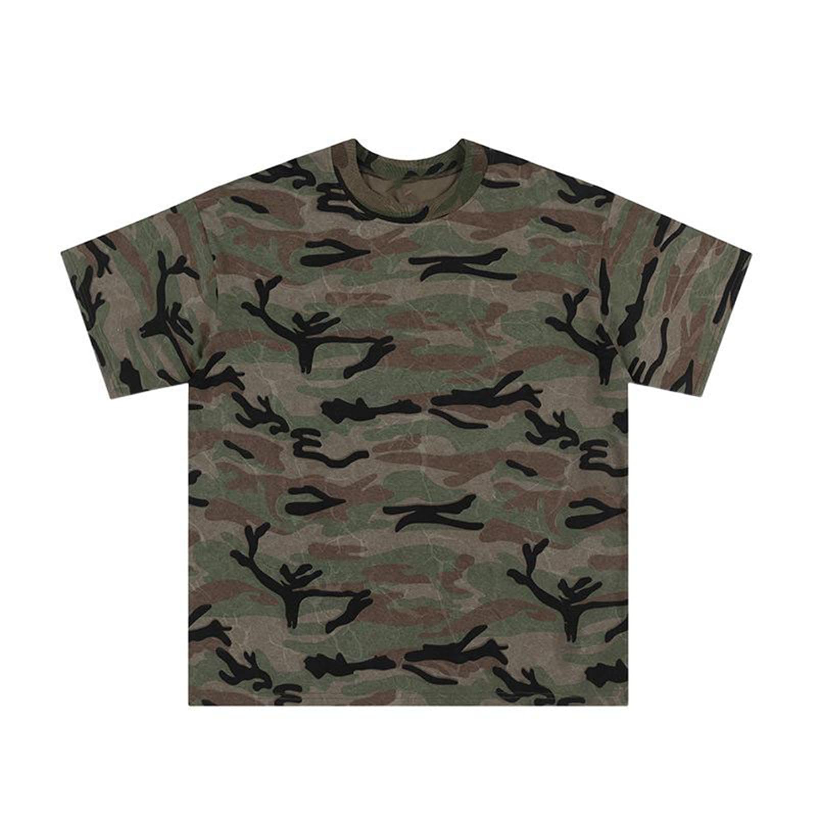 Herren T-Shirt Sommer Baumwolle Vintage Locker Casual Kurzarm Oberteil