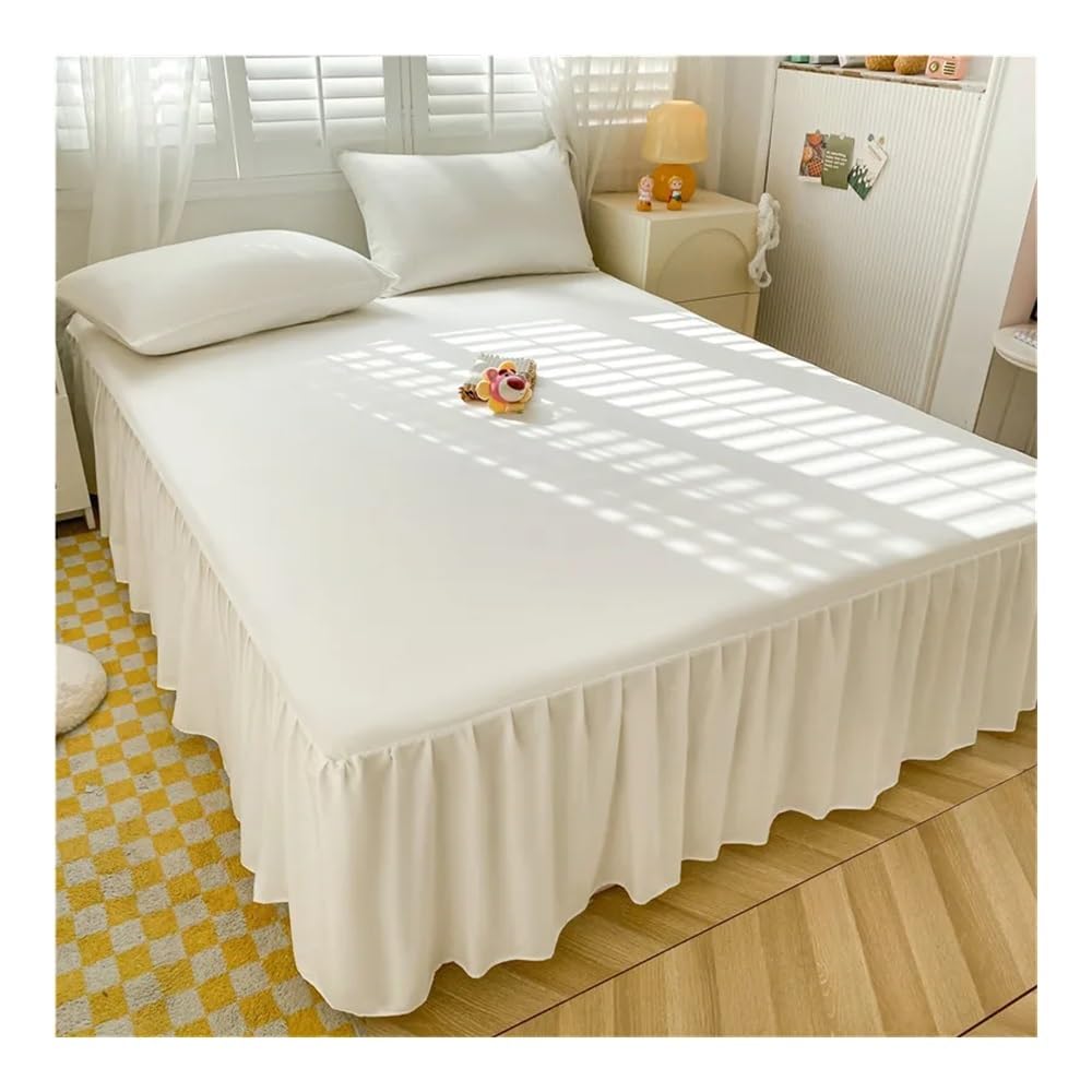 Mantovana giroletto in tinta unita spazzolata per letto singolo, morbido, per la casa, in stile gonna (senza federa) (Budinglan, Sking, 200 x 220 cm, 1 pezzo)